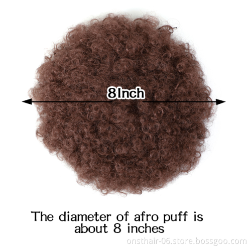 Wholesale High Puff Afro Curly Ponytail Drawstring Short Afro Kinky Pony Tail Clip in on Synthetic Curly Buns Fake Hair Bun